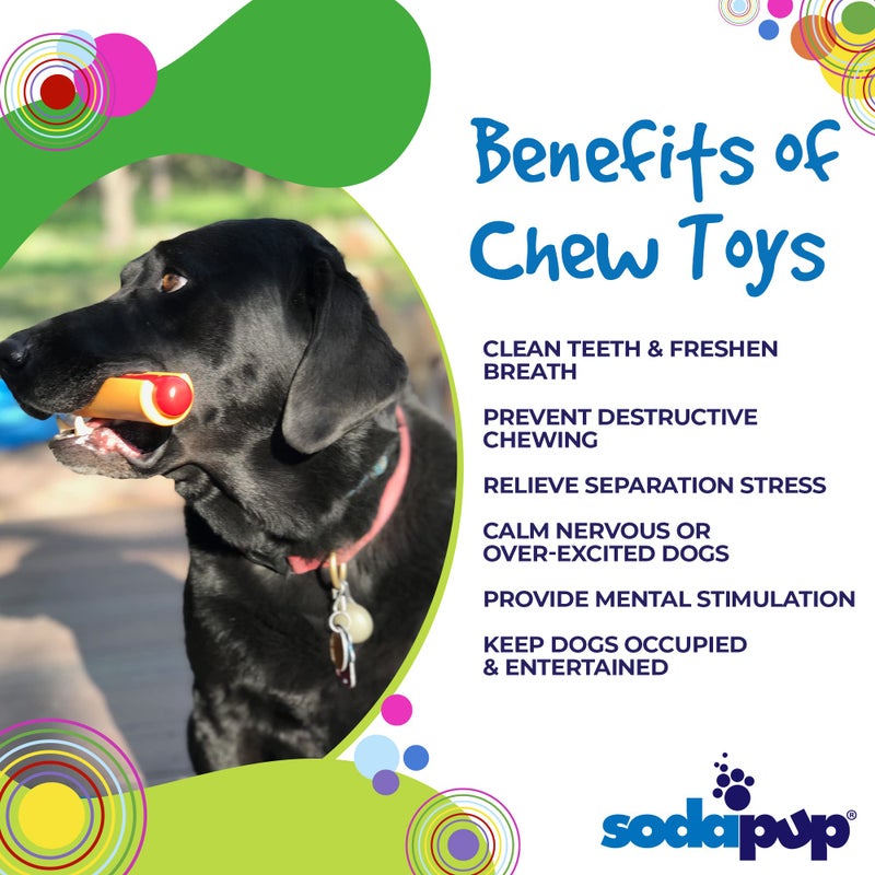SodaPup Hot Dog â€“ Durable Dog Chew Toy Made in USA from Non-Toxic, Pet Safe, Food Safe Nylon Material for Mental Stimulation, Clean Teeth, Fresh Breath, Problem Chewing, Calming Nerves, & More - Image 4